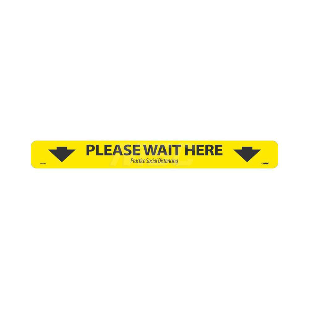 Wait In Line Sign AccuformNMC - Entrance & Directional & Exit Adhesive Backed Floor Sign ...