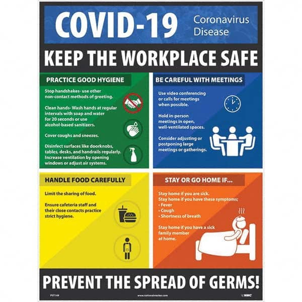 AccuformNMC - Warning & Safety Reminder Sign: Rectangle, COVID 19 ...