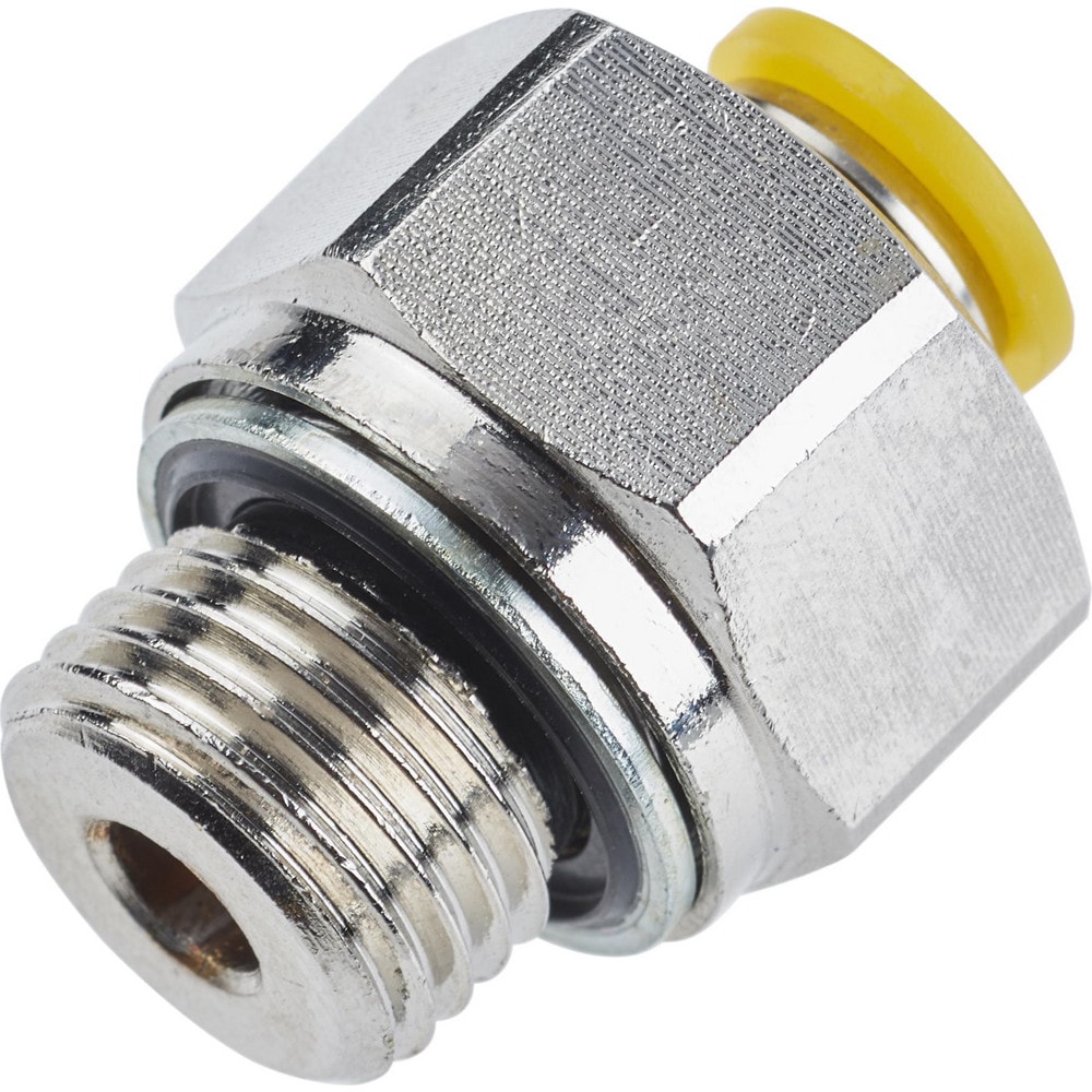 Push-To-Connect Tube to Male Tube Fitting: Male Connector, Straight, M5 x 0.8 Thread