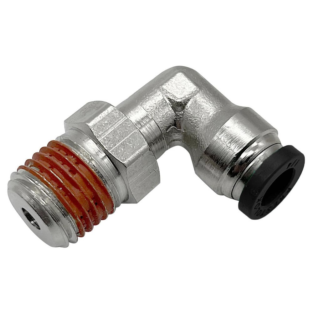 Push-To-Connect Tube to Male Tube Fitting: 90 ° Male Elbow, 1/8" Thread, 1/8" OD