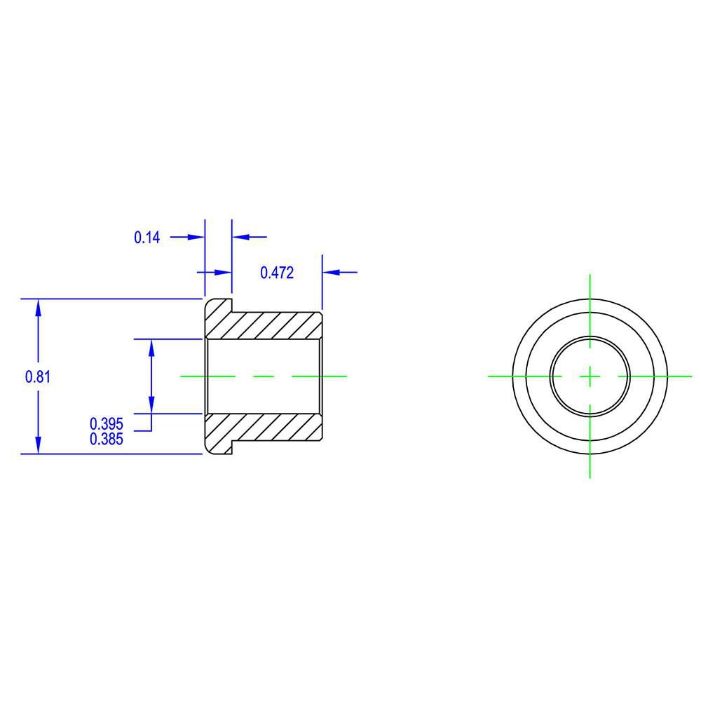 Idler Shaft Shoulder Adapters; Minimum Bore Diameter: .385in ; Maximum Bore Diameter: .395in ; Overall Width: 1 ; Shoulder Diameter: .81in ; Material: Steel ; Insert Material: Steel