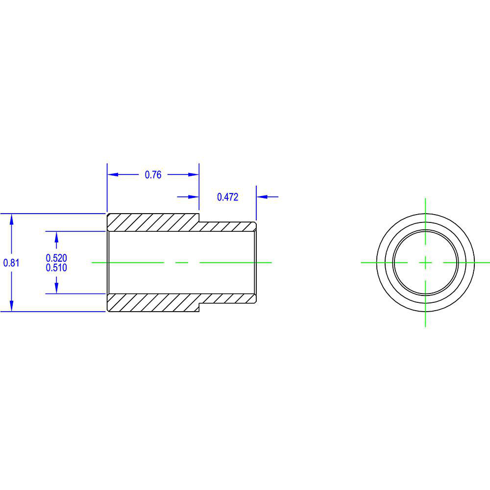 Brewer Machine & Gear Co. Idler Shaft Shoulder Adapters; Minimum Bore