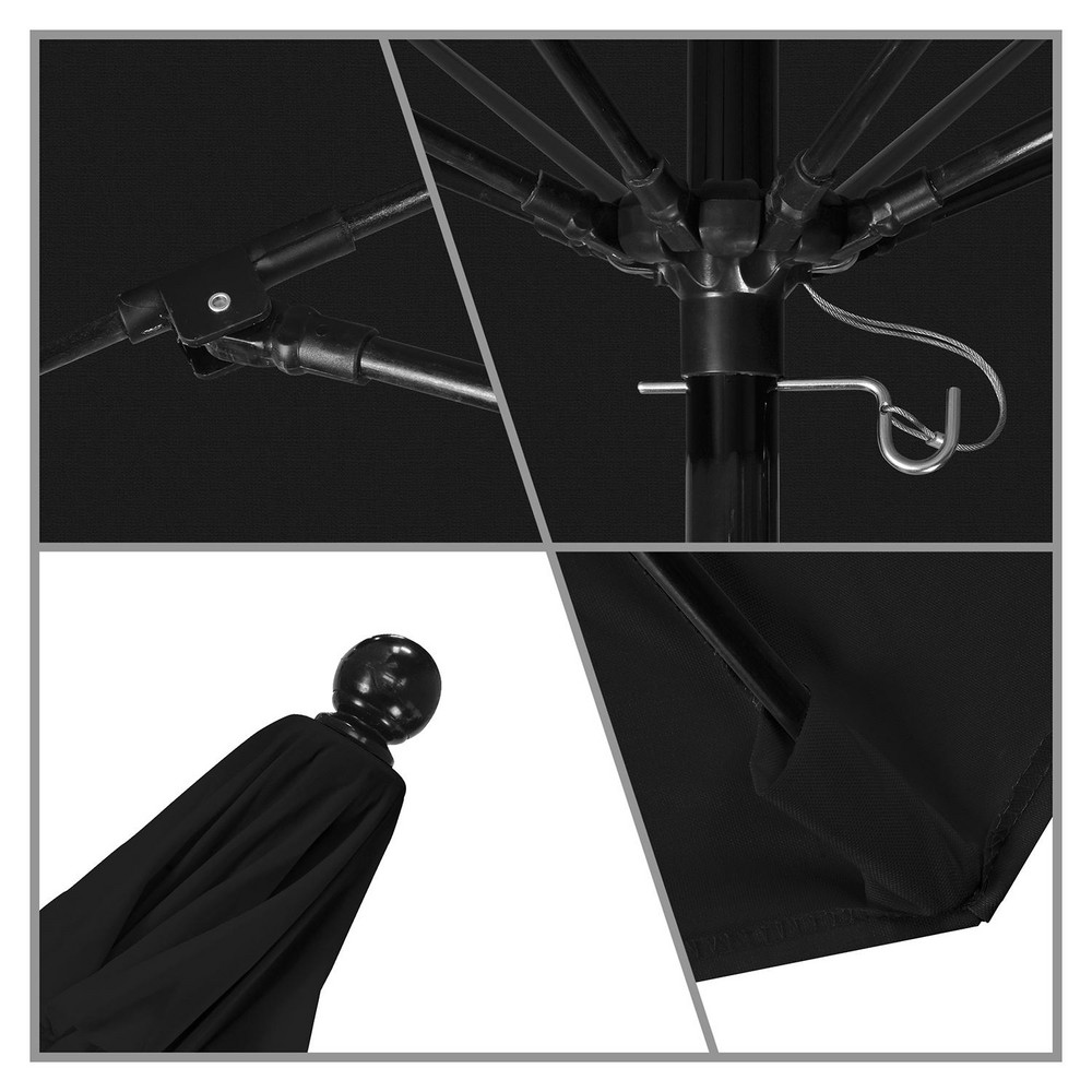 California Umbrella Patio Umbrellas; Fabric Color Black; Frame