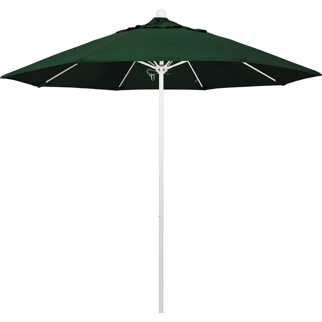 hunter green patio umbrella SAFAVIEH Outdoor Living Lucerna 9ft Crank this umbrella includes 32 LED lights powered by a rechargeable battery pack and solar panel at the top of the steel pole with an on/off switch that allows you to use the lights as needed Nature Spring 9' Patio Umbrella