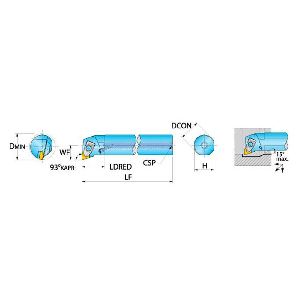 Ingersoll Cutting Tools Indexable Boring Bar A20UTXUNL3.5, 11/2