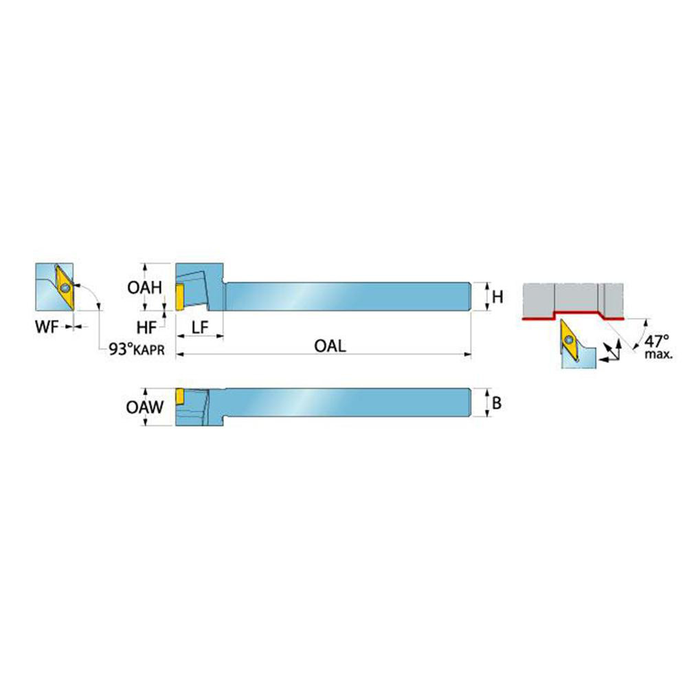 Ingersoll Cutting Tools Indexable Turning Toolholder TMY