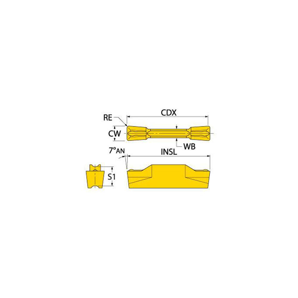Ingersoll Cutting Tools Grooving Insert TDTT TT6080, Solid Carbide