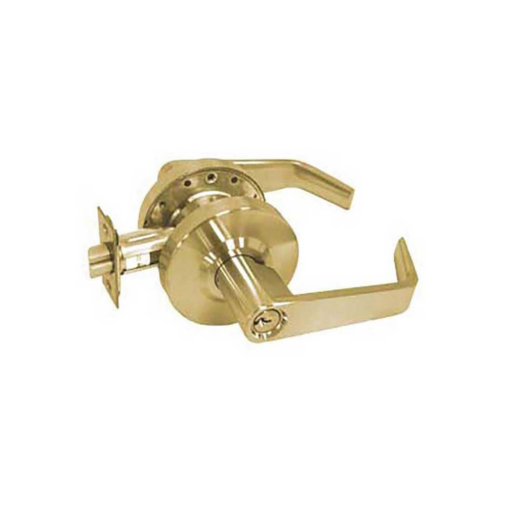 Lever Locksets; Lockset Type: Entry ; Key Type: Keyed Different ; Strike Type: ASA Strike ; Material: Steel ; Finish: Bright Brass ; Lockset Grade: Grade 2