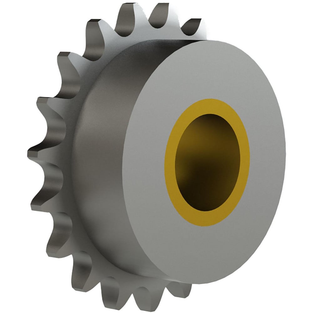 Chain Idler Sprockets; Bore Diameter: 1.0000 (Decimal Inch); Hub Diameter: 3.2500 ; Pitch: 0.75in ; Compatible Shaft Diameter: 1in ; Number Of Strands: 1 ; Bearing Type: Plain