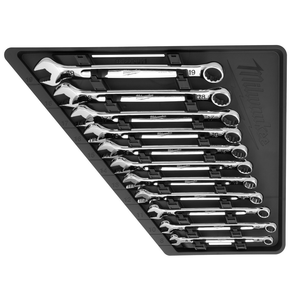 Combination Set: 11 Pc, 1/4" 5/16" 11/32" 3/8" 7/16" 1/2" 9/16" 5/8" 11/16" 3/4" & 7/8" Wrench, Inch