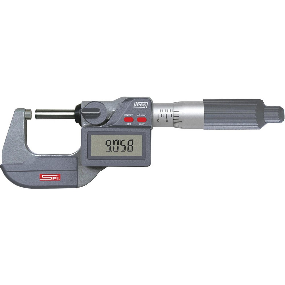 Electronic Outside Micrometer: 1" Min, 22 mm Max, Carbide-Tipped Face, IP65