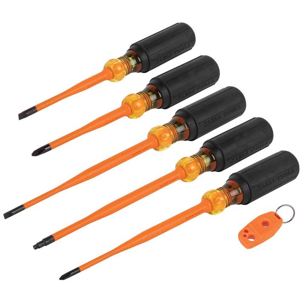 Screwdriver Sets; Screwdriver Types Included: Cabinet; Phillips; Square ; Phillips Point Size: #2 ; Number Of Pieces: 6 ; Shank Shape: Round ; Insulated: Yes ; Features: Slim Profile Tips; Magnetizer