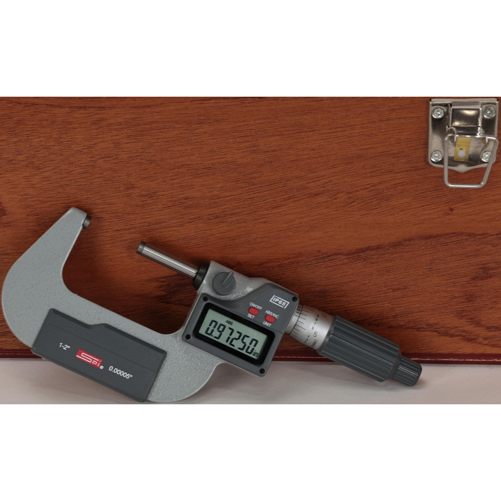 Electronic Outside Micrometer Sets; Minimum Measurement (mm): 0; Maximum Measurement: 6.00; Accuracy: ±.0002 in; Maximum Measurement (Inch): 6.00; Maximum Measurement (mm): 6.00; Resolution: 0.000; Thimble Type: Ratchet; Batteries Included: Yes; Number Of Batteries: 1; Battery Chemistry: Lithium