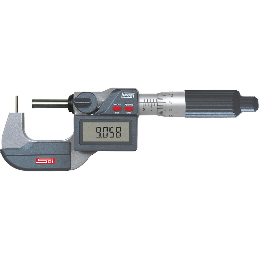 Tube Micrometers; Operation Type: Electronic; Minimum Measurement: 0; Minimum Measurement (mm): 0; Maximum Measurement: 1.00; Maximum Measurement (Decimal Inch): 1.00; Accuracy: 1.0001 in; Graduation: 0.0001; Lock Nut Type: Positive; Anvil Material: Carbi