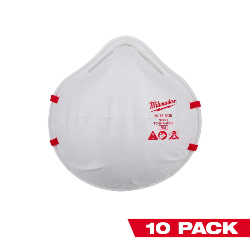 Disposable N95 Respirator: Contains Nose Clip, White, Size Adult
