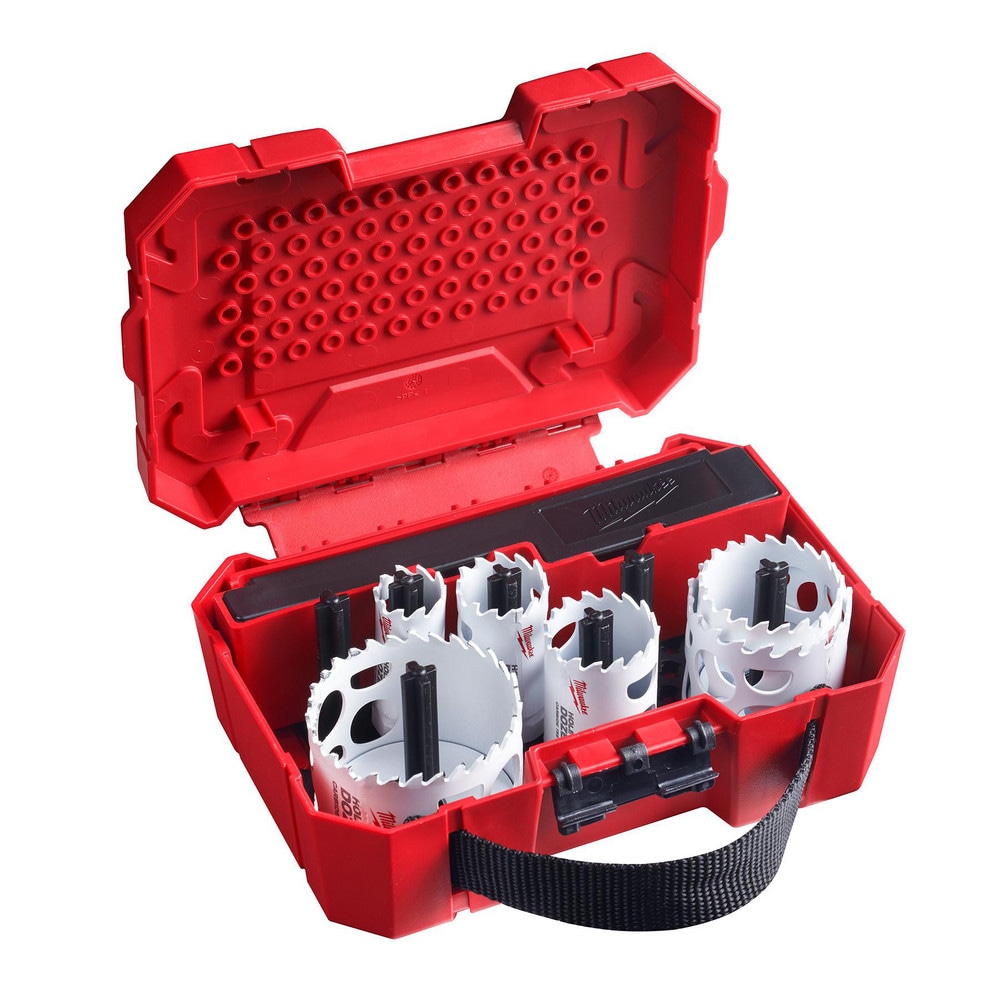 Hole Saw Kit: 10 Pc, 7/8 to 2-1/2" Dia