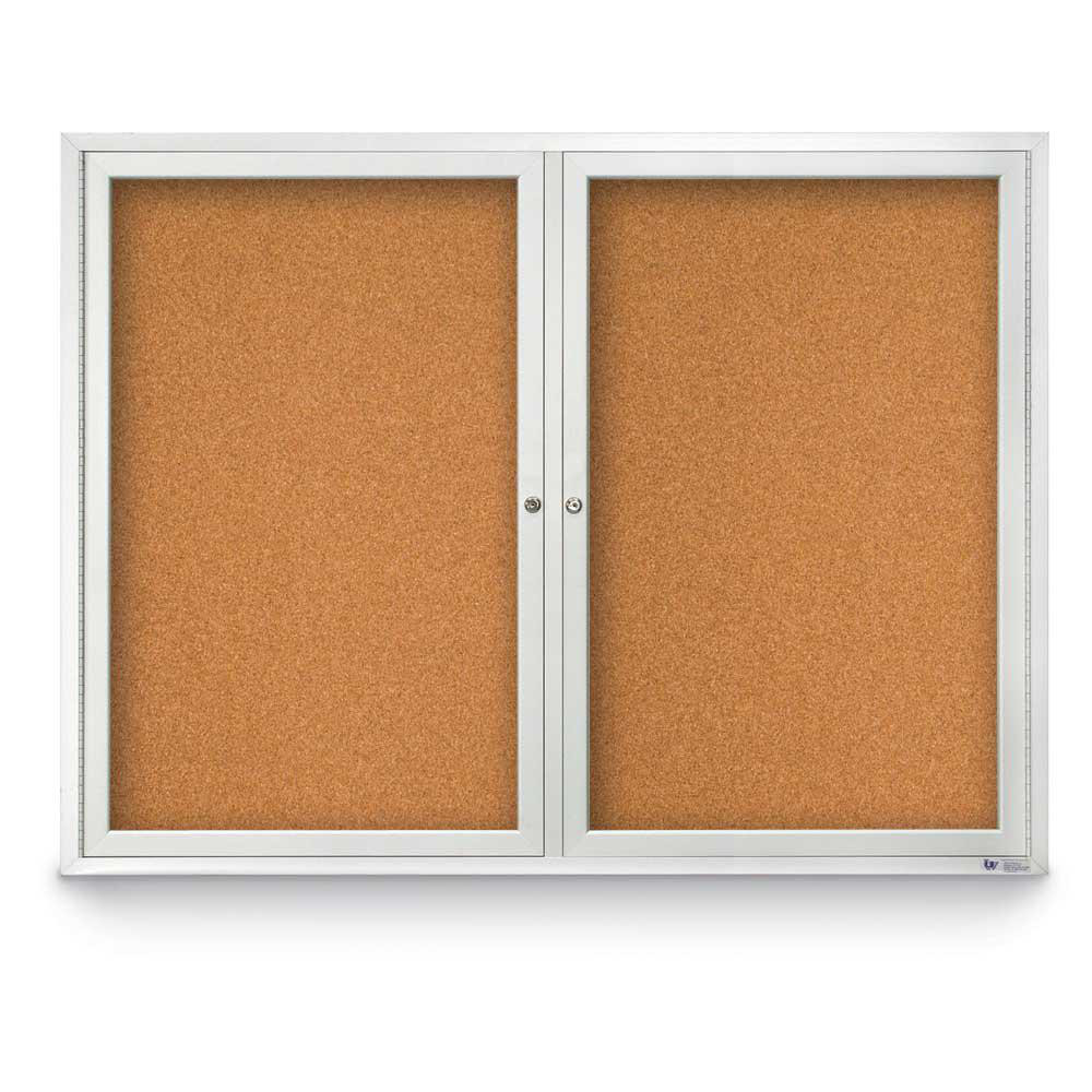 United Visual Products Enclosed Cork Bulletin Board 48" Width, 36