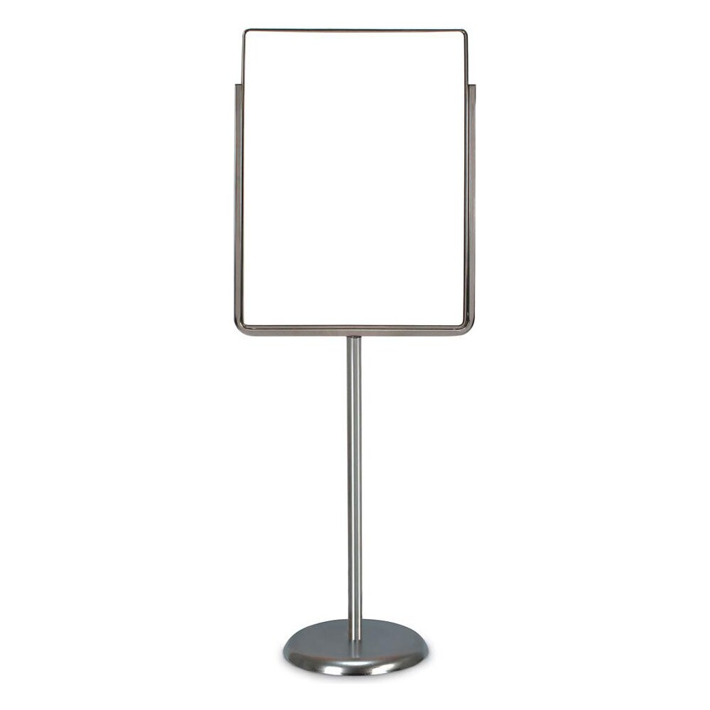 Sign Holders & Frames; Product Type: Sign Frame ; Material: Aluminum; Aluminum ; Color: Chrome ; Indoor/Outdoor: Indoor ; Mount Type: Free Standing ; Sign Holder Height (Decimal Inch): 53.5