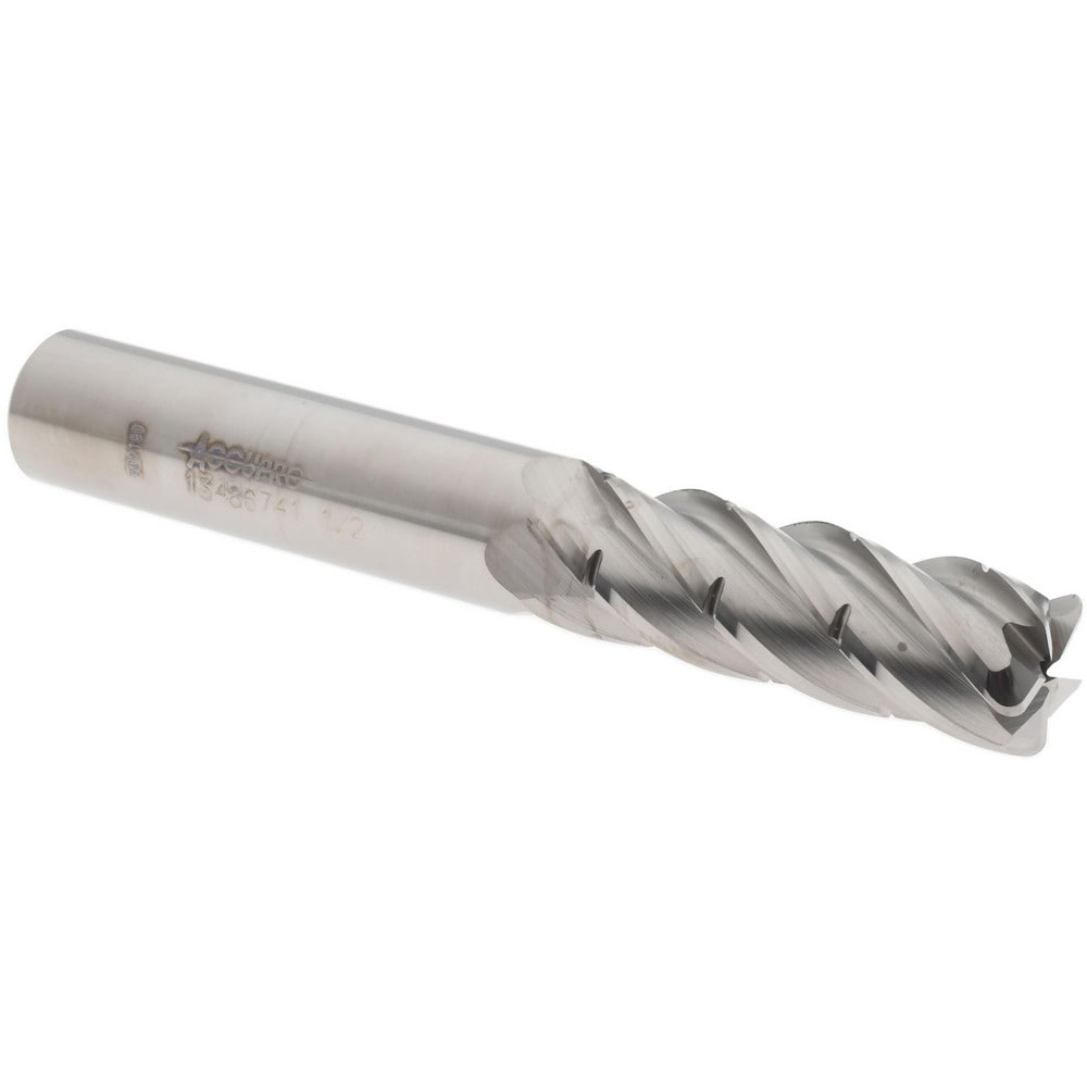 Corner Radius End Mill: 1/2" Dia, 1-1/2" LOC, 0.06" Radius, 5 Flutes, Solid Carbide
