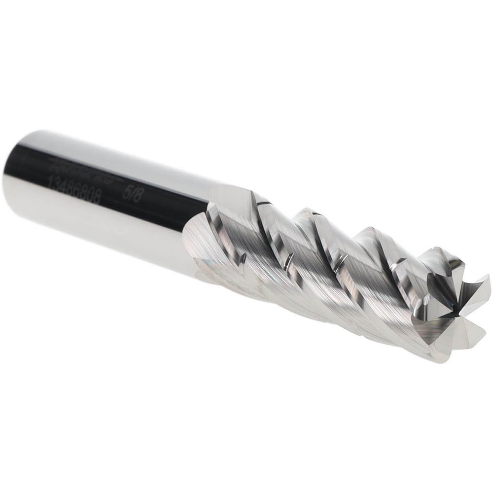 Corner Radius End Mill: 5/8" Dia, 1-7/8" LOC, 0.06" Radius, 5 Flutes, Solid Carbide