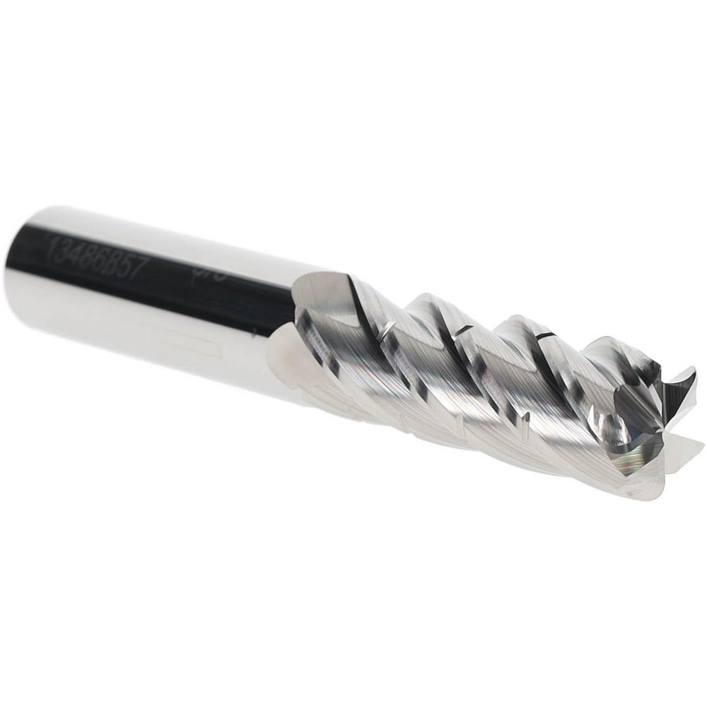 Corner Radius End Mill: 5/8" Dia, 1-7/8" LOC, 0.09" Radius, 5 Flutes, Solid Carbide