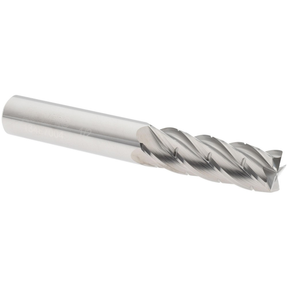 Corner Radius End Mill: 1/2" Dia, 1-1/2" LOC, 0.015" Radius, 5 Flutes, Solid Carbide