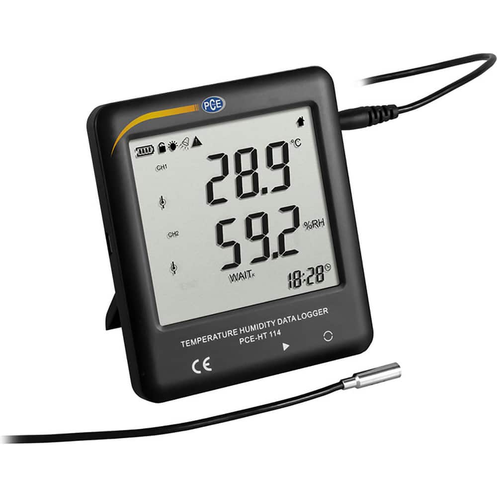 PCE Instruments - Thermometer/Hygrometers & Barometers; Probe Type:  Build-in; Accuracy Degree (C): ± 0.5°C / 0.9°F; ± 0.3°C / 0.54°F; Accuracy  Degree (F): ± 0.5°C / 0.9°F; ± 0.3°C / 0.54°F; Type