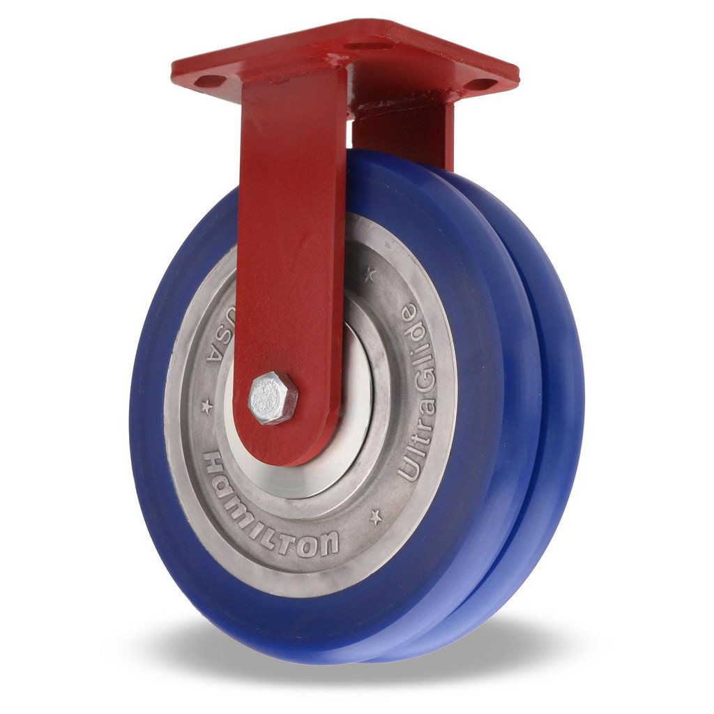 Hamilton - Rigid Top Plate Caster: Polyurethane on Aluminum, 8