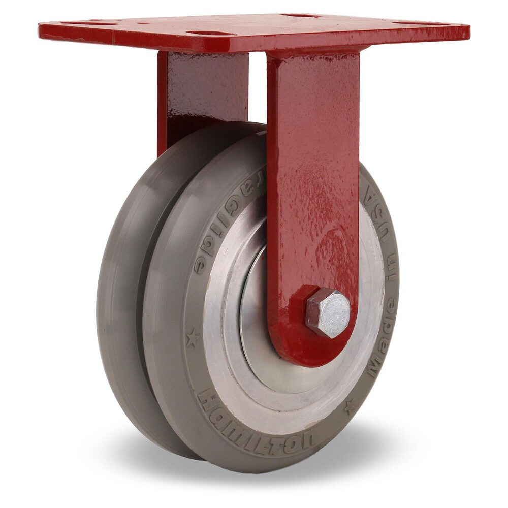 Hamilton Rigid Top Plate Caster Polyurethane On Aluminum 6 Wheel 
