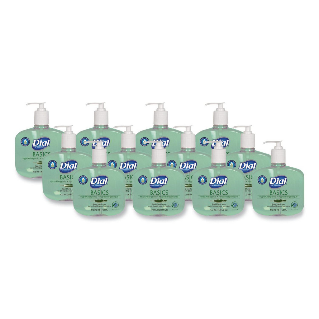Dial - Basics MP Free Liquid Hand Soap, Unscented, 16 oz, 12/Carton ...