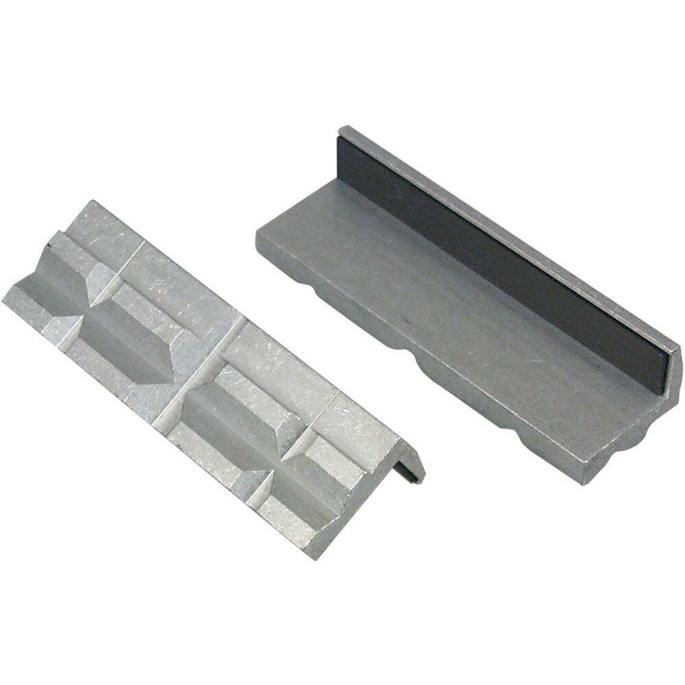 Vise Jaw Caps; Material: Aluminum ; Jaw Width: 4in ; Jaw Width (Inch): 4in ; Overall Width: 4 ; Overall Height: 1.25in ; Overall Thickness: 0.372in