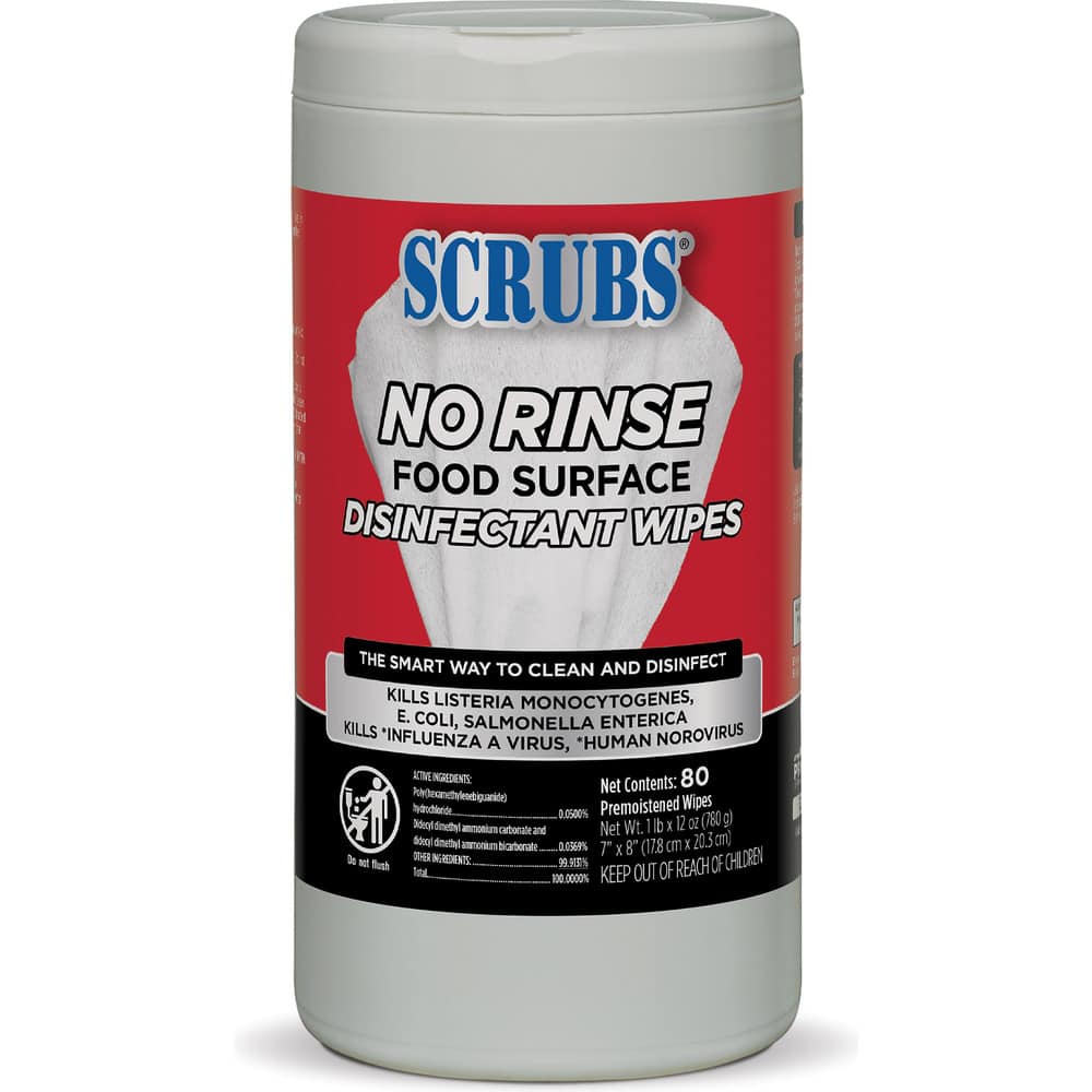 Scrubs 97080 Wipes; Wipe Type: Disinfecting ; Wipe Form: Pre-Moistened ; Scent: Fresh ; Container Type: Canister ; Material: Cloth ; Wipe Color: White 