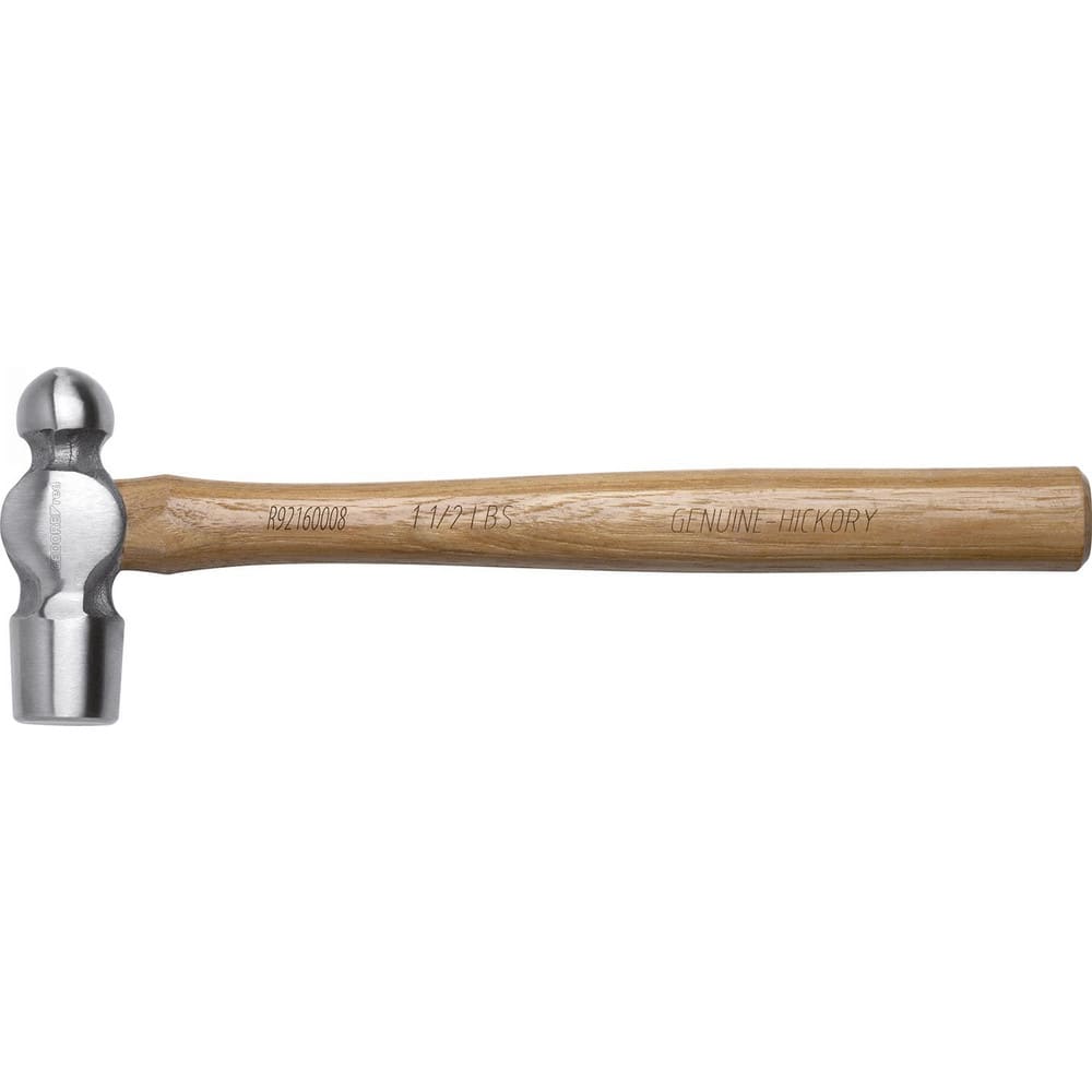 Ball Pein & Cross Pein Hammers; Head Weight (Lb): 1.5 ; Head Weight (Oz): 24 ; Handle Material: Hickory ; Head Material: Steel ; Handle Style: Contoured ; Features: Contoured Hickory Handle; 3600 Clamping Force of The Tapered Collar Fixes The Hammer Head