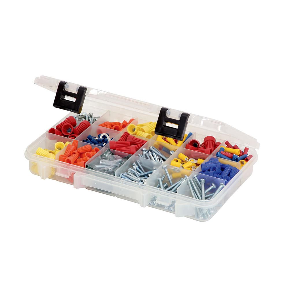 Small Parts Boxes & Organizers; Product Type: Compartment Box ; Lock Type: ProLatch ; Width (Inch): 7 ; Number of Dividers: 0 ; Removable Dividers: No ; Color: Clear