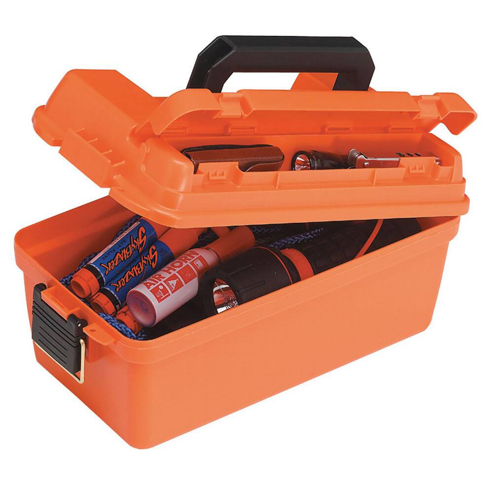 Tool Boxes, Cases & Chests; Material: Plastic ; Color: Orange ; Overall Depth: 8in ; Overall Height: 6.25in ; Overall Width: 15