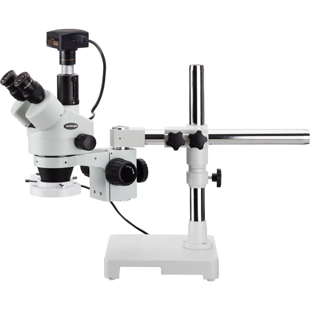 AmScope - 3.5X-45X Trinocular Stereo Zoom Microscope with Fluorescent ...