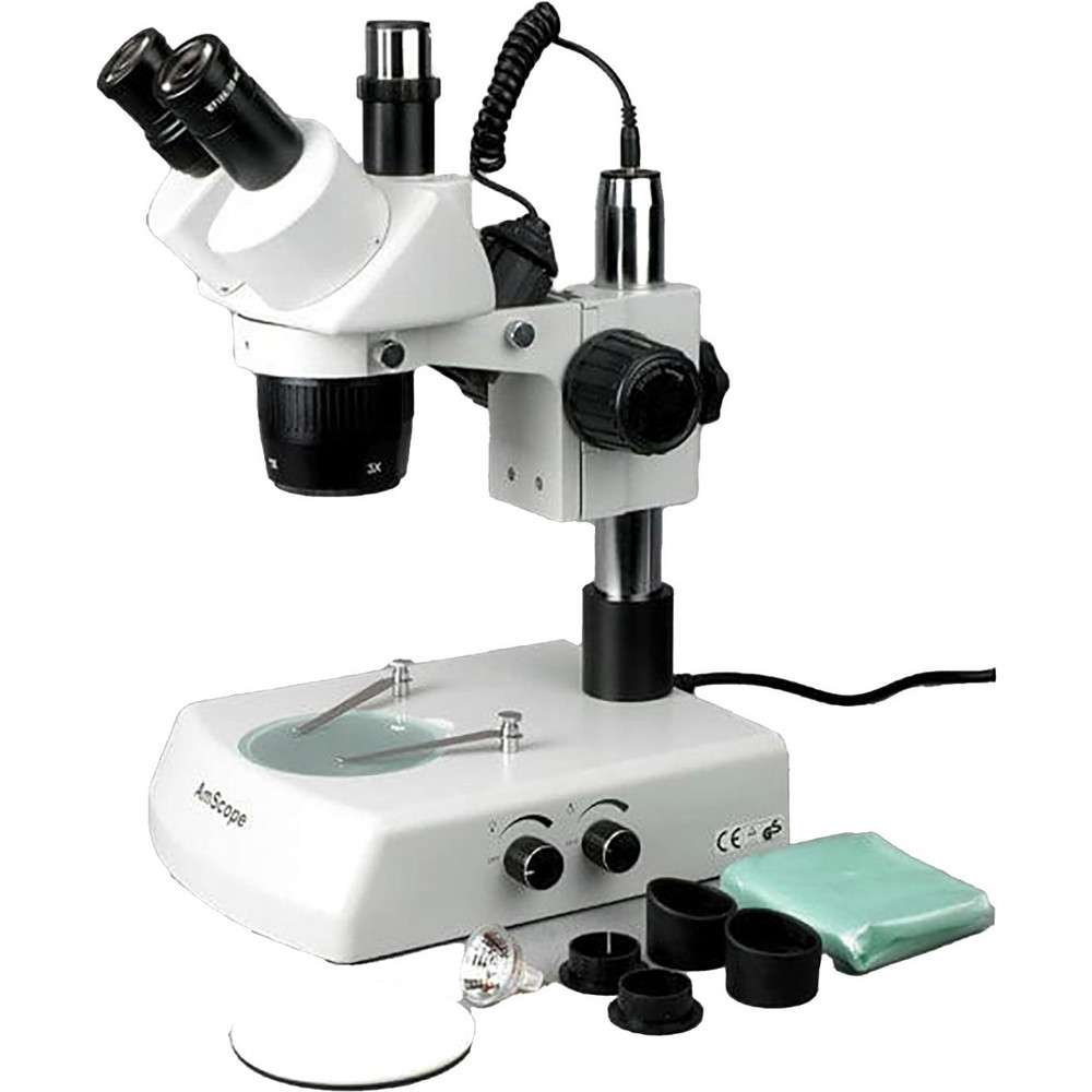 AmScope - 20X-40X-80X Trinocular Stereo Microscope with Top & Bottom ...