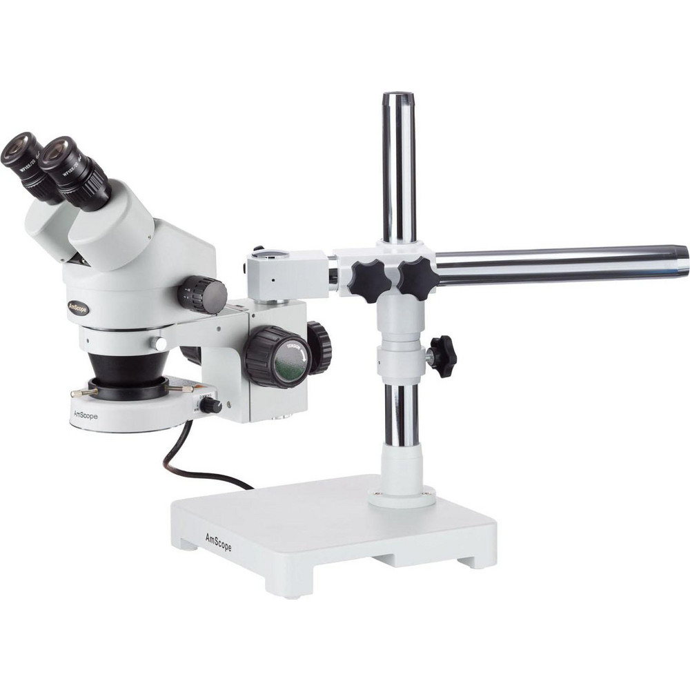 AmScope 3.5X45X Stereo Zoom Microscope on Boom Stand with 80 LED