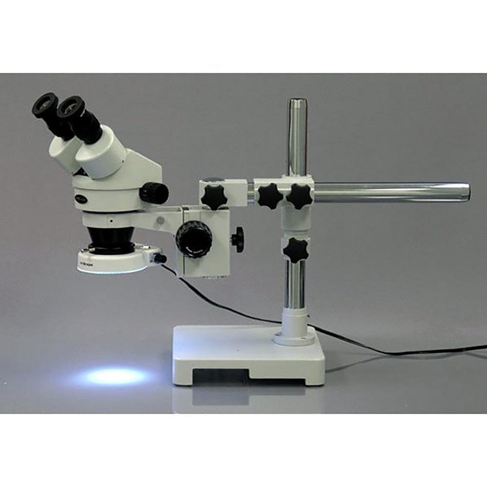 AmScope 3.5X45X Stereo Zoom Microscope on Boom Stand with 80 LED