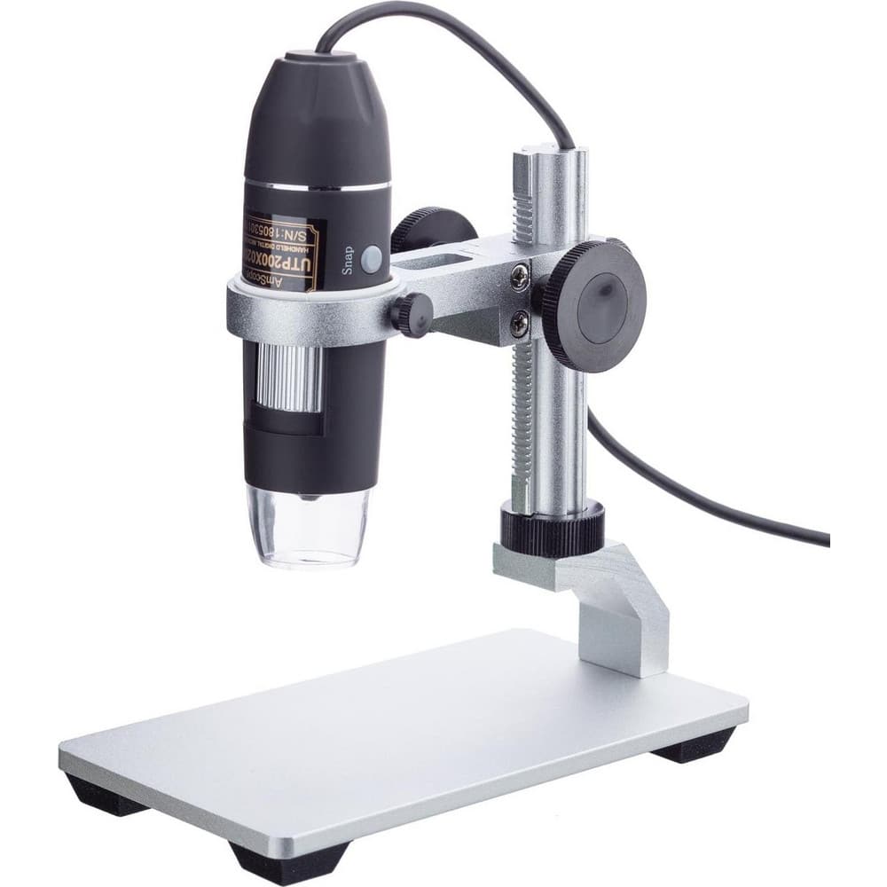 10X-200X 2MP Handheld USB Digital Microscope with LED Illumination and Metal Stand