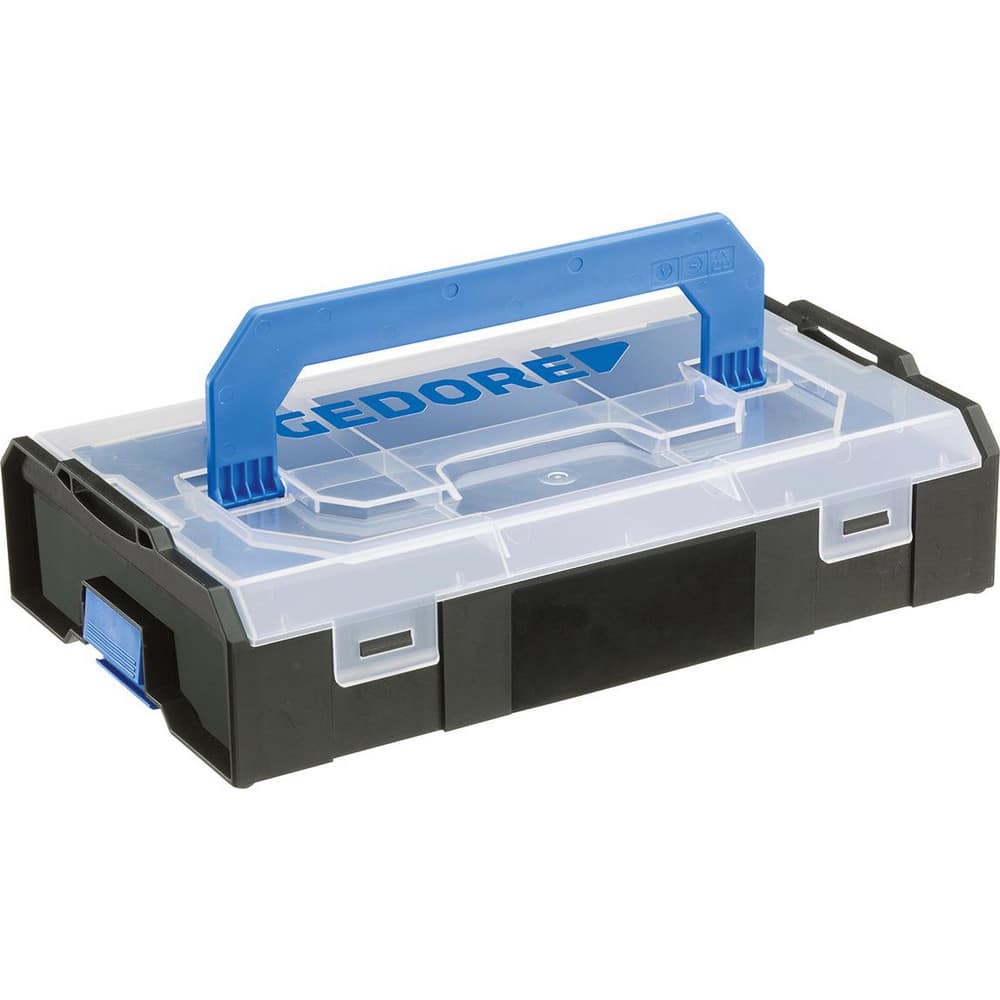Small Parts Boxes & Organizers; Product Type: Storage Box ; Lock Type: Clasp ; Number of Dividers: 2 ; Removable Dividers: No ; Color: Black; Clear; Blue ; Number Of Compartments: 6