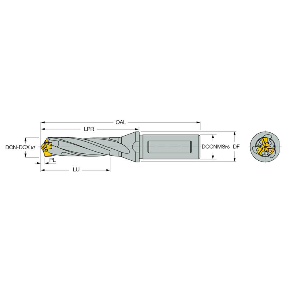Iscar ReplaceableTip Drills; Series D3N ; Minimum Drill Diameter