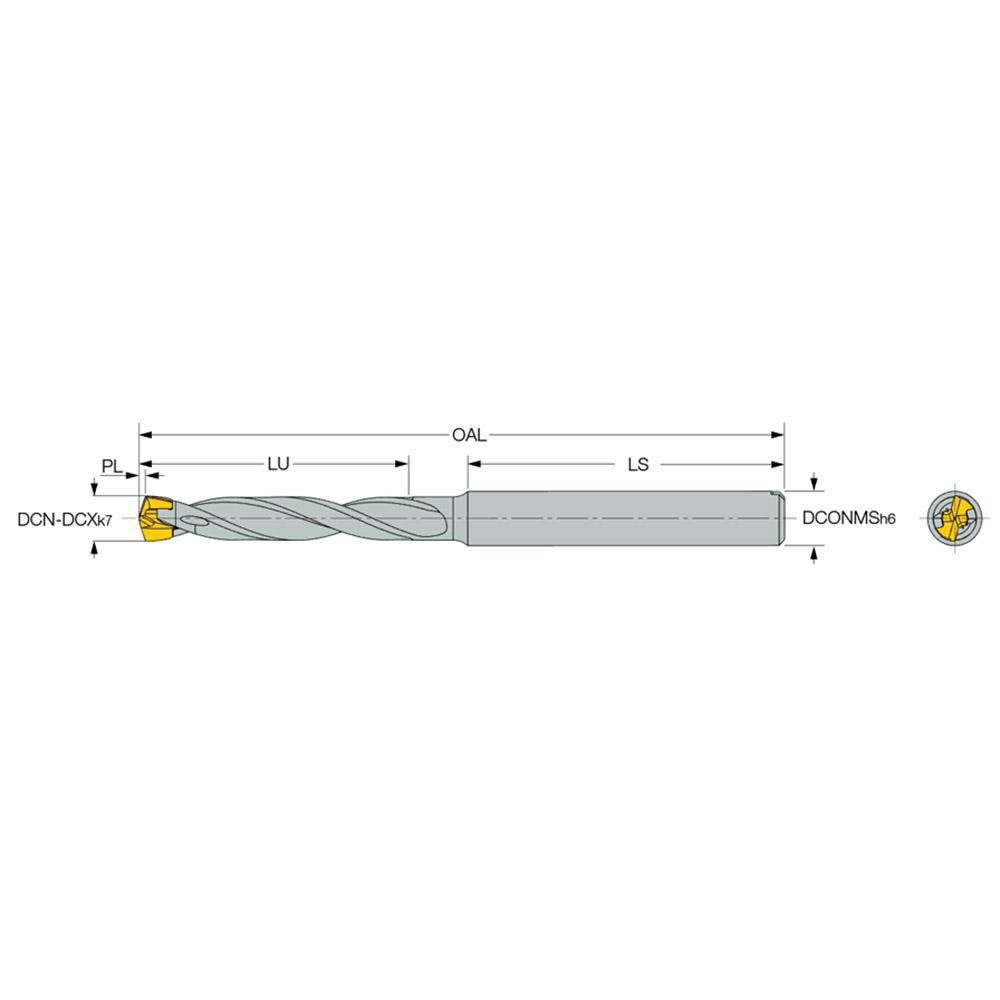 Iscar ReplaceableTip Drills; Series DCN ; Minimum Drill Diameter