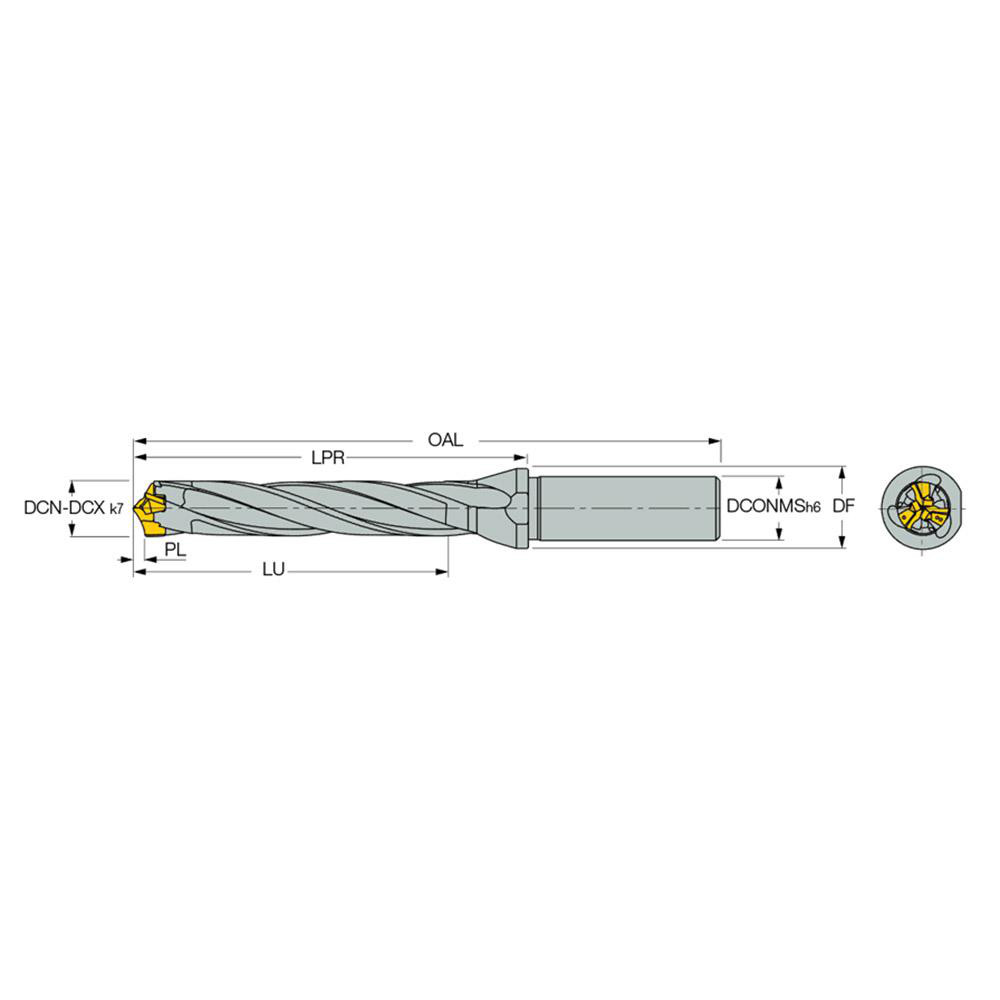 Iscar ReplaceableTip Drills; Series D3N ; Minimum Drill Diameter