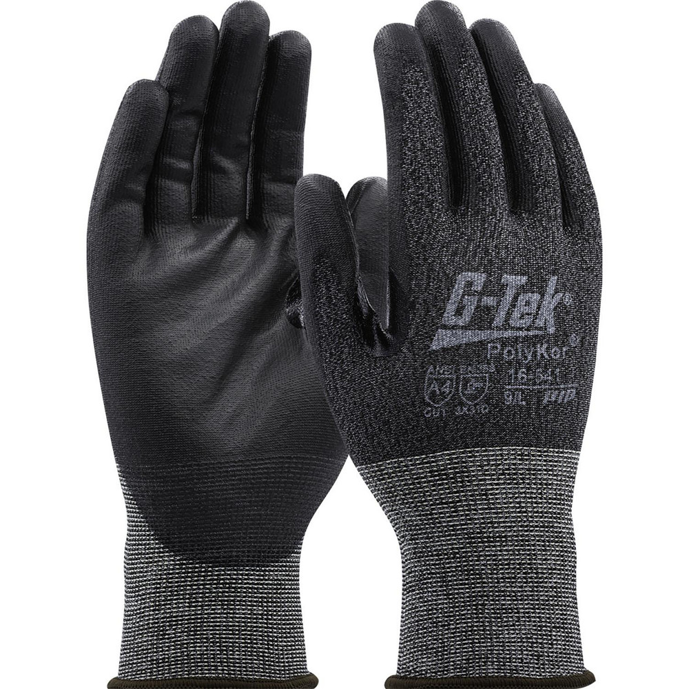Cut & Puncture Resistant Gloves; Style: Knit ; Coating Material: Polyurethane ; Coating Coverage: Palm & Fingers ; Glove Type: Cut, Puncture & Abrasion-Resistant ; ANSI/ISEA Cut Resistance Level: A4 ; Primary Material: PolyKor