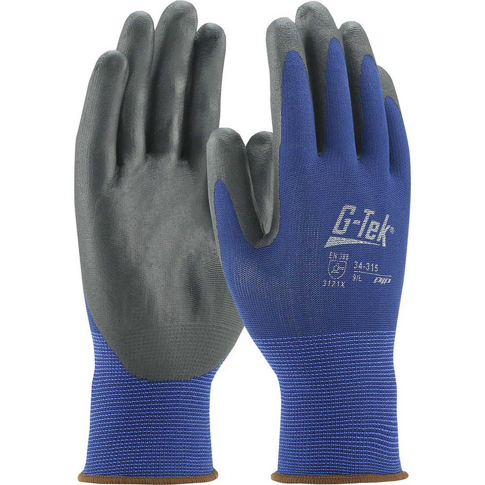 General Purpose Gloves: G-Tek® G-Tek®, Size X-Large, Nitrile-Coated Knit - Blue, Palm Coated, Polyester Lined, Foam Grip, Pair