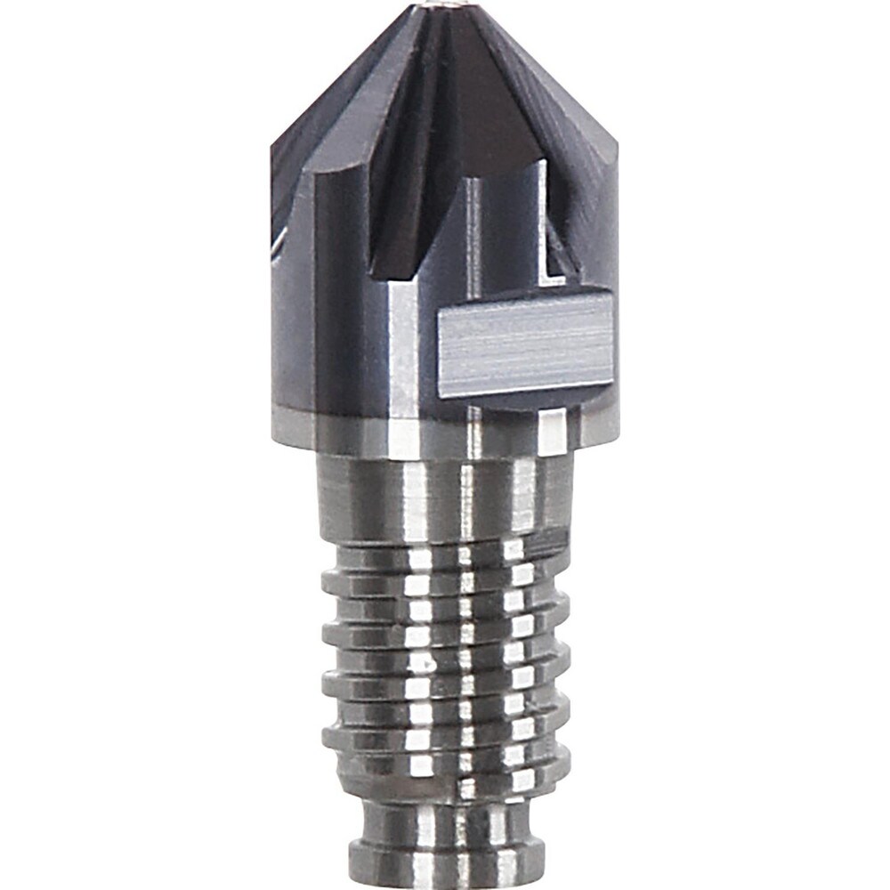 Corner Radius & Corner Chamfer End Mill Heads; Chamfer Angle: 60.000 ; Connection Type: Duo-Lock 20 ; Centercutting: No ; Flute Type: Spiral ; Number Of Flutes: 8 ; End Mill Material: Solid Carbide