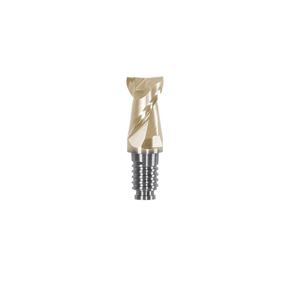 Corner Radius & Corner Chamfer End Mill Heads; Chamfer Angle: 45.000 ; Connection Type: Duo-Lock 16 ; Centercutting: Yes ; Flute Type: Spiral ; Number Of Flutes: 2 ; End Mill Material: Solid Carbide