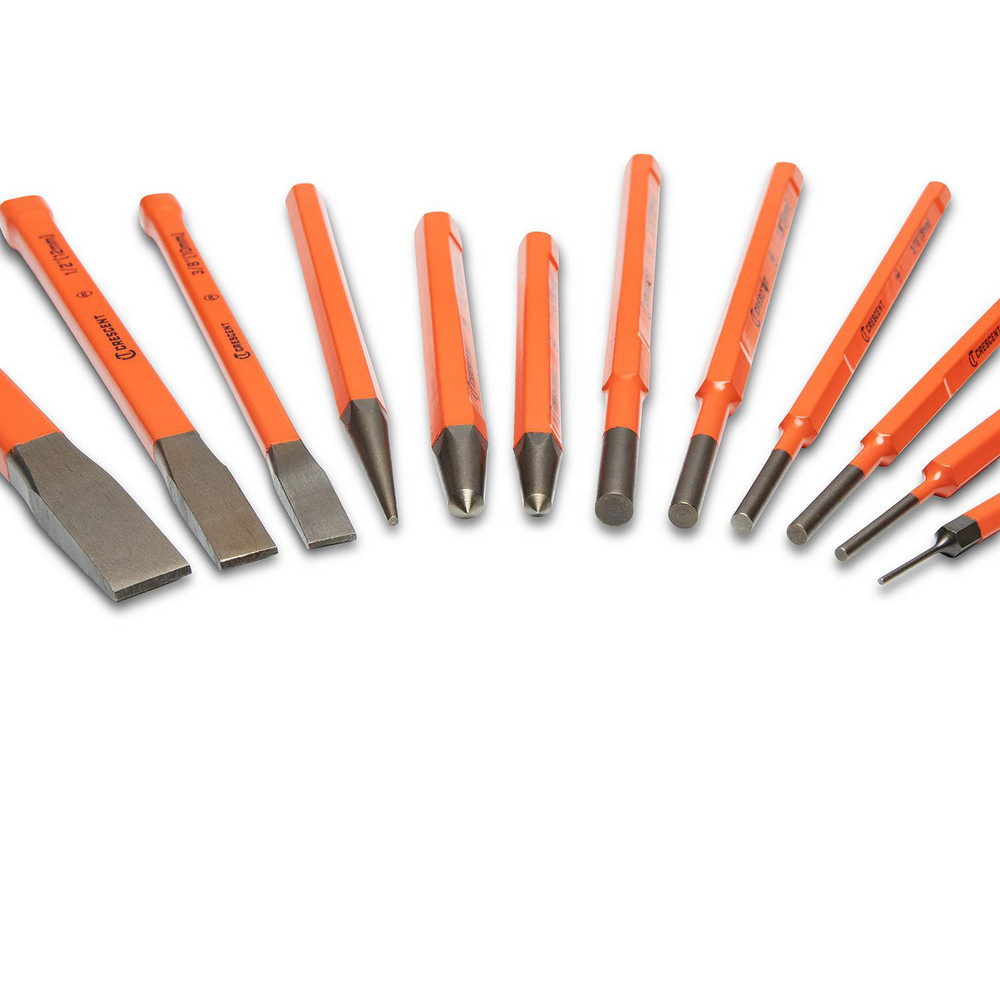 Crescent Chisel Sets; Tool Type Cold Chisel Set; Body Material Steel; Number of Pieces 12.