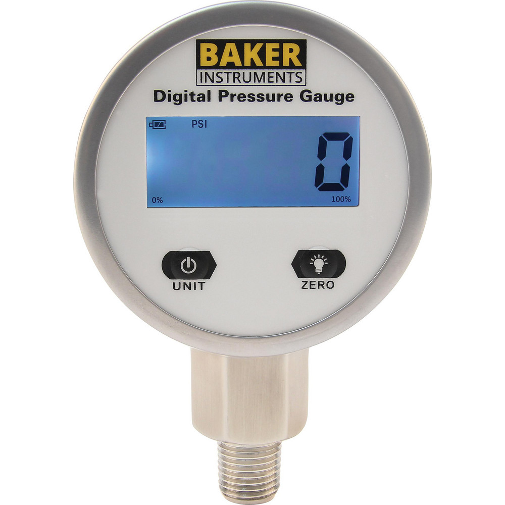 Baker Instruments Pressure Gauge 0 to 31 psi, 1/4" MNPT, Bottom Mount MSC Industrial Supply Co.